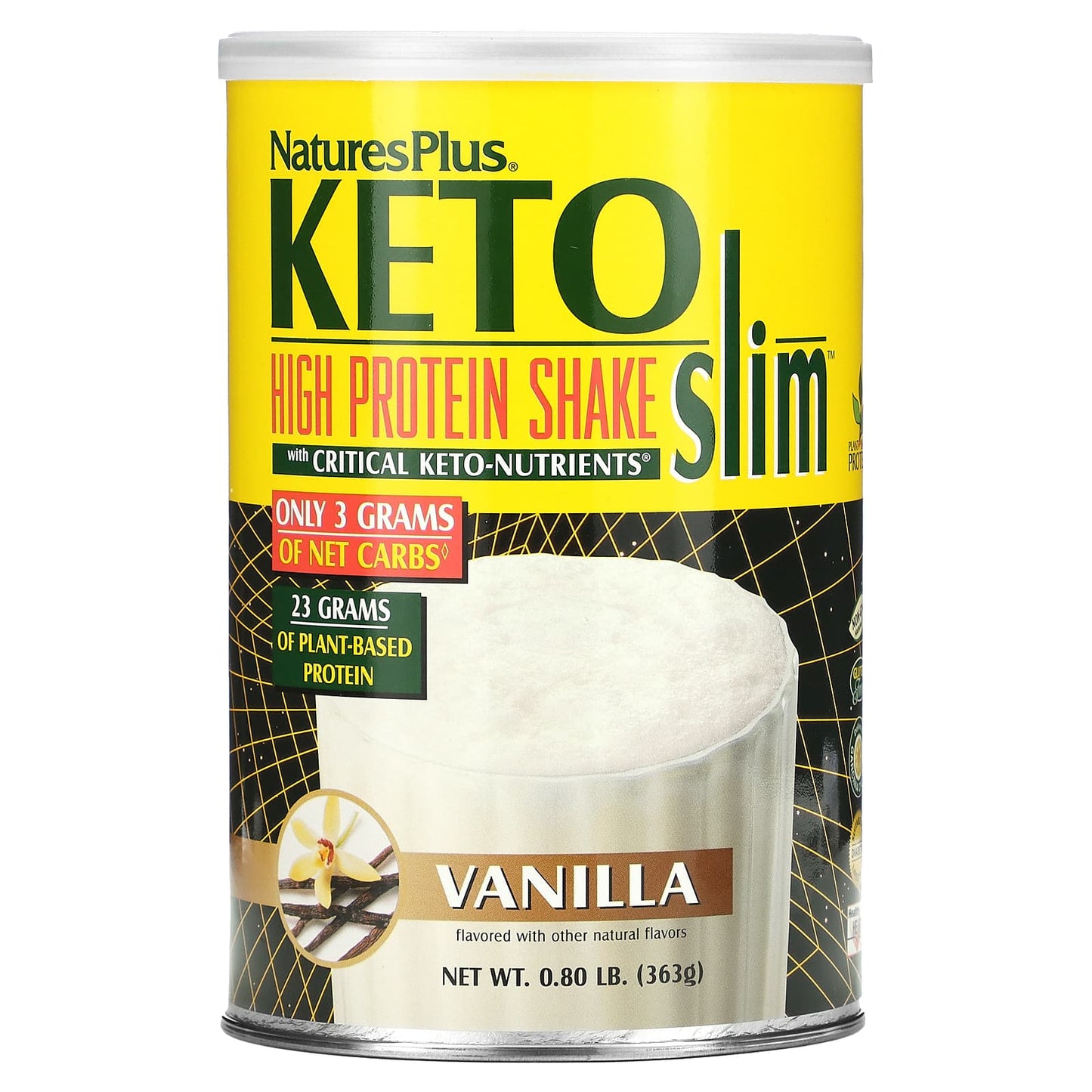 Nature's Plus, Keto Slim, High Protein Shake, Vanilla, .8 Lbs UPC 097467473515 | Hilife Vitamins