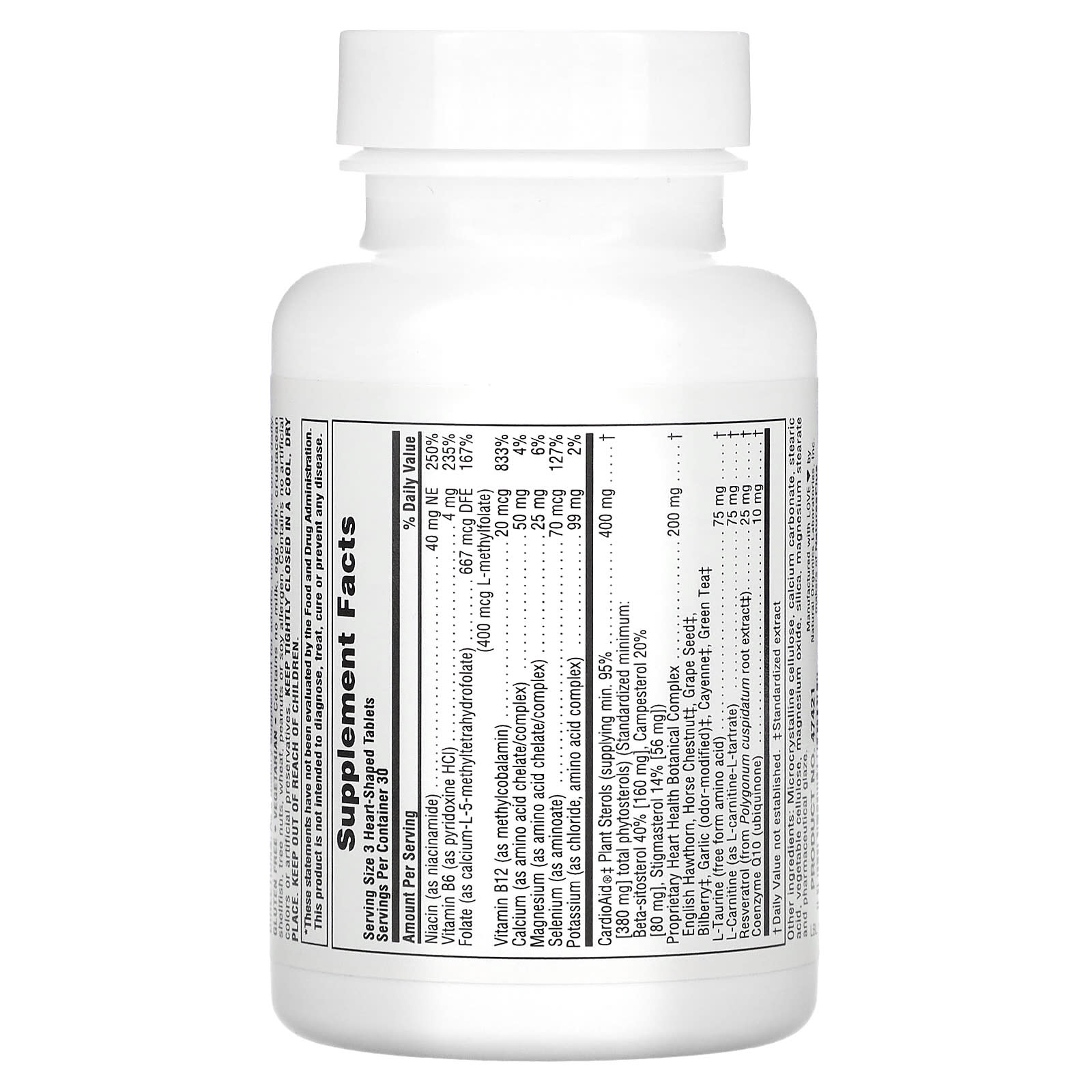Nature's Plus, HeartBeat®, Cardiovascular Support, 90 Heart-Shaped Tablets UPC 097467474215 | Hilife Vitamins