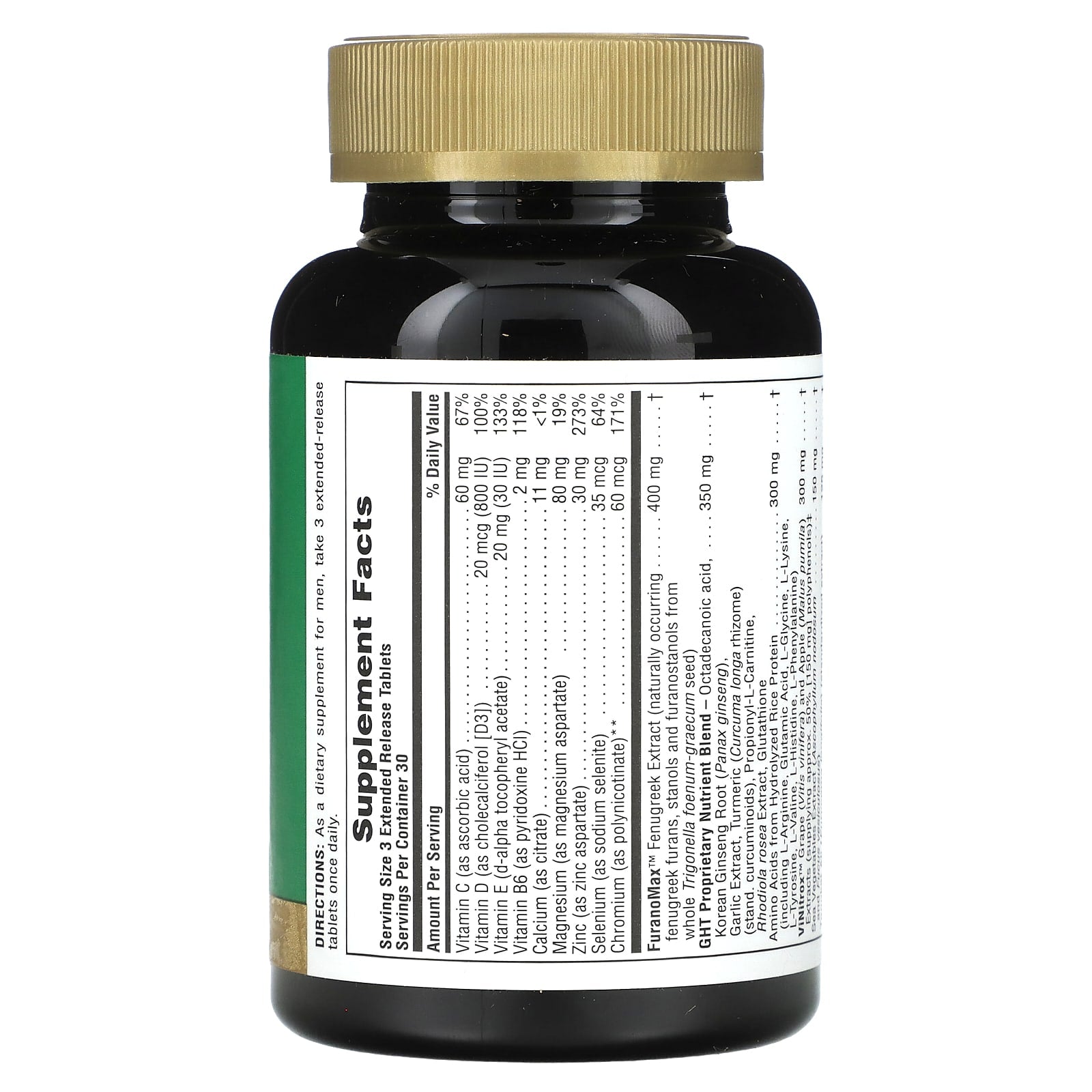 Nature's Plus, Ultra GHT Male, Maximum Strength, 90 Tablets UPC 097467487208 | Hilife Vitamins