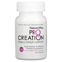 Nature's Plus, ProCreation, Female Fertility Support, 60 Vegetarian Capsules UPC 097467487277 | Hilife Vitamins