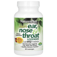Nature's Plus, Adult's Ear, Nose & Throat Lozenges with K12 Probiotics, Natural Tropical Cherry-Berry, 60 Lozenges