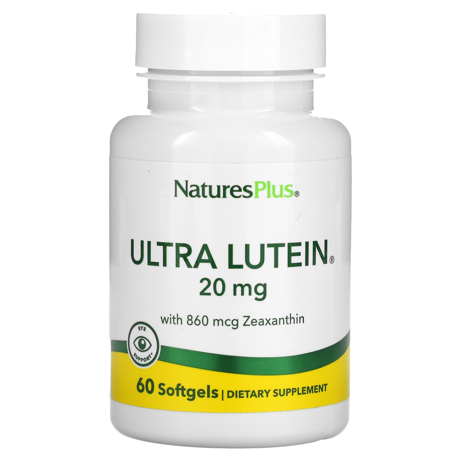 Nature's Plus, Ultra Lutein with Zeaxanthin, 20 mg, 60 Softgels UPC 097467492653 | Hilife Vitamins