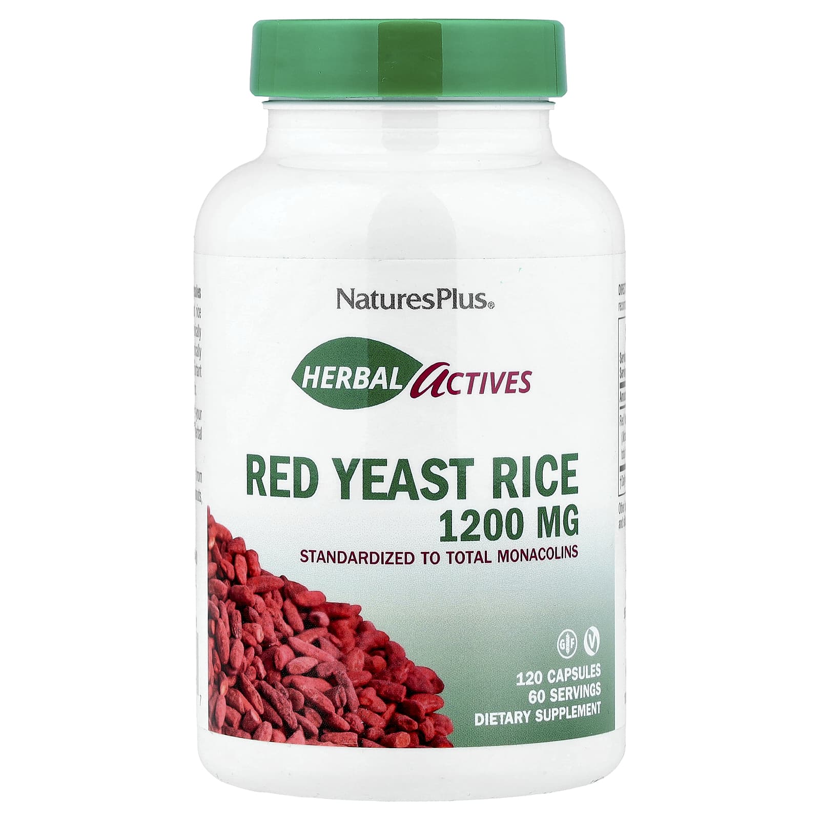 Nature's Plus, Herbal Actives, Red Yeast Rice, 120 Capsules UPC 097467724617 | Hilife Vitamins