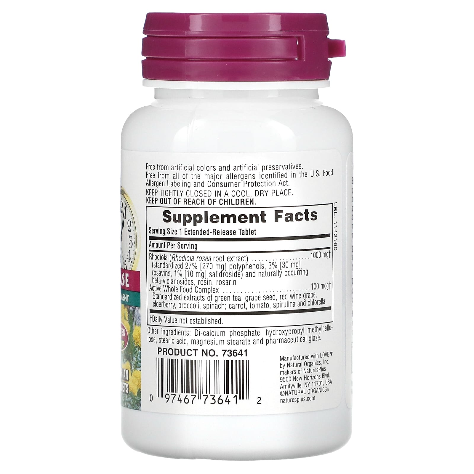 Nature's Plus, Herbal Actives, Rhodiola, Extended Release, 1,000, 60 T | HiLife Vitamins Nature's Plus, Herbal Actives, Rhodiola, Extended Release, 1,000, 60 T | HiLife Vitamins