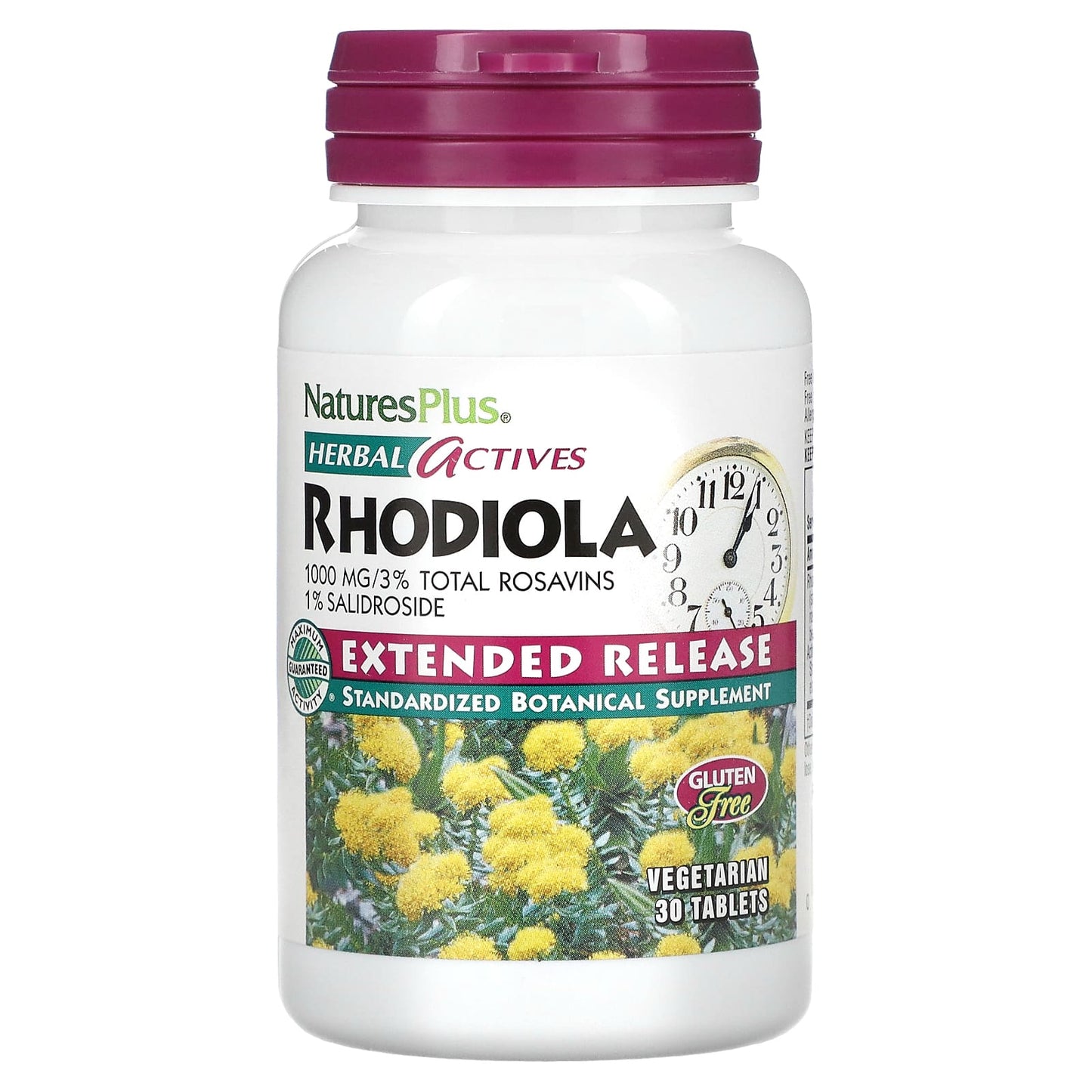 Nature's Plus, Herbal Actives, Rhodiola, Extended Release, 1,000 mg, 30 Tablets UPC 097467736412 | Hilife Vitamins