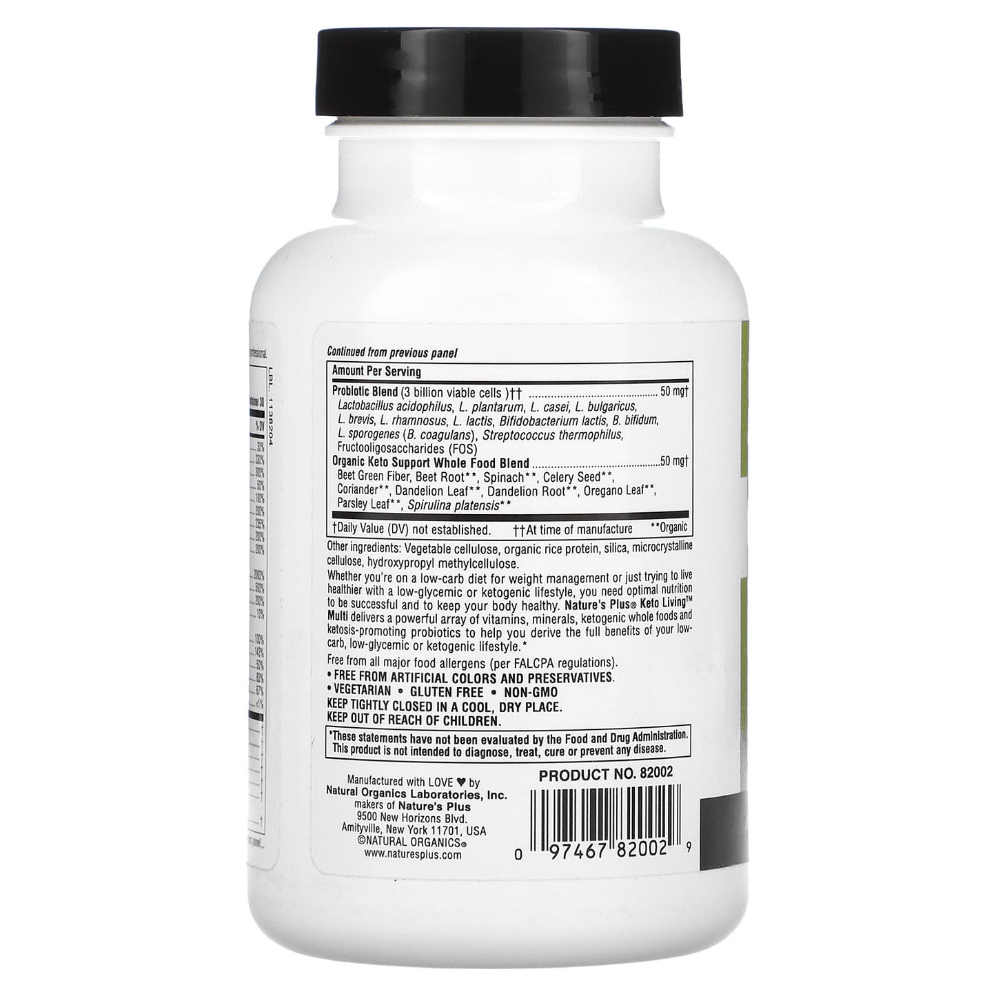 Nature's Plus, Keto Living, Daily Multi, 90 Capsules UPC 097467820029 | Hilife Vitamins