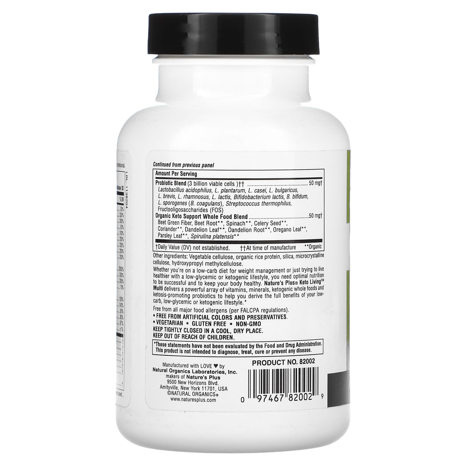 Nature's Plus, Keto Living, Daily Multi, 90 Capsules UPC 097467820029 | Hilife Vitamins