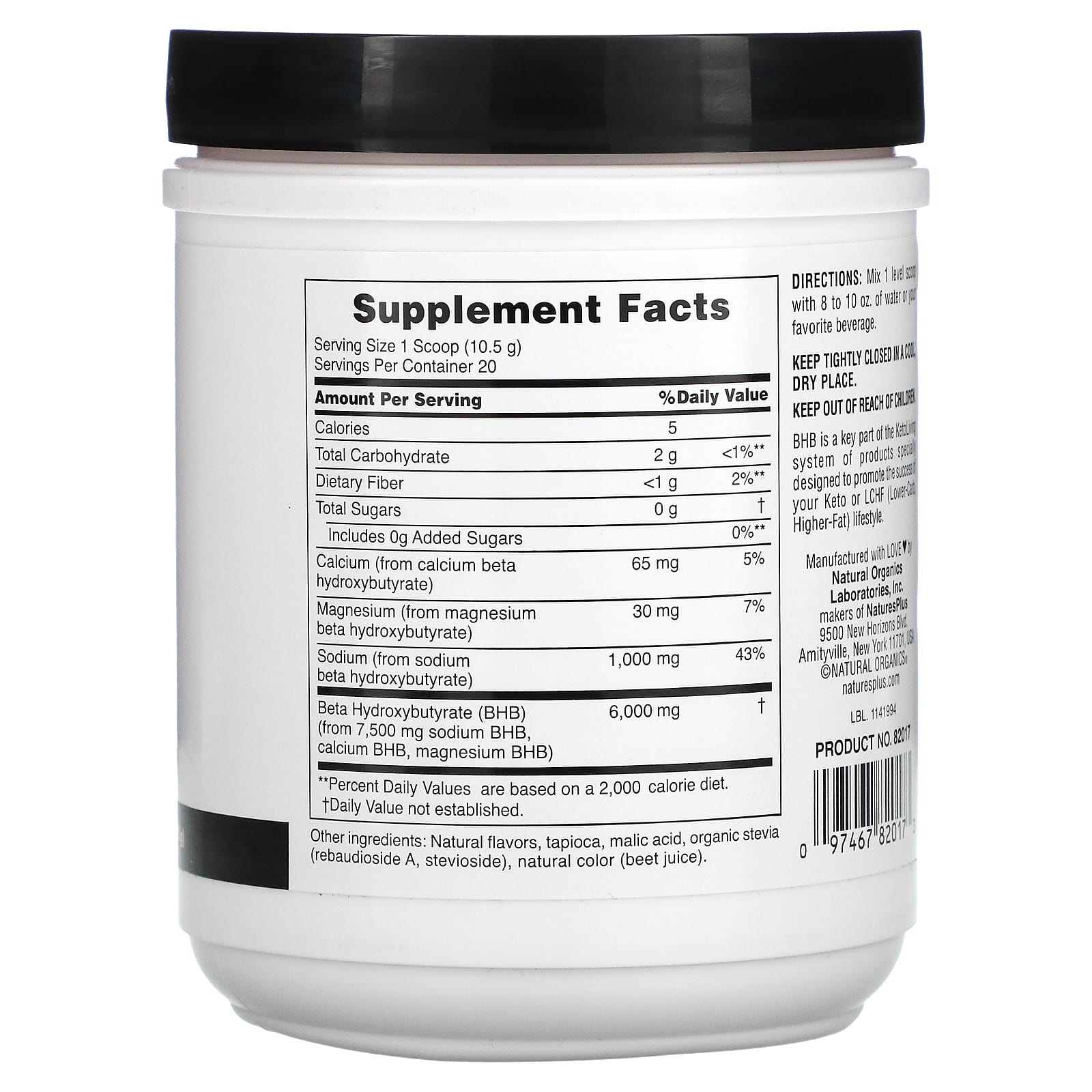 Nature's Plus, BHB Keto Living, Berry Lemonade, 7.41 Oz UPC 097467820173 | Hilife Vitamins