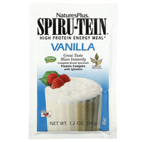 Nature's Plus, Spiru-Tein, High Protein Energy Meal, Vanilla, 8 P, 8 Packets UPC 097467958210 | Hilife Vitamins
