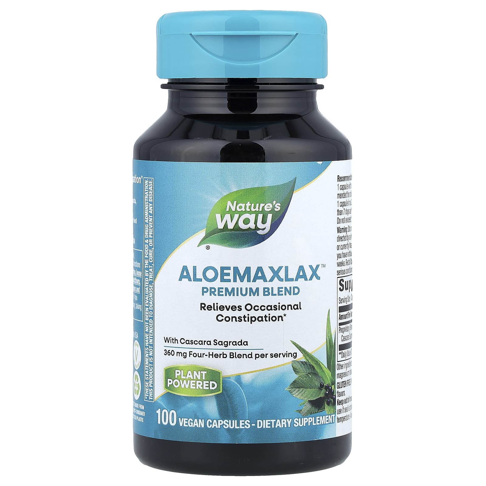 Nature’s Way, Aloe Maxlax, 100 Vegetarian Capsules UPC 033674001424 | Hilife Vitamins