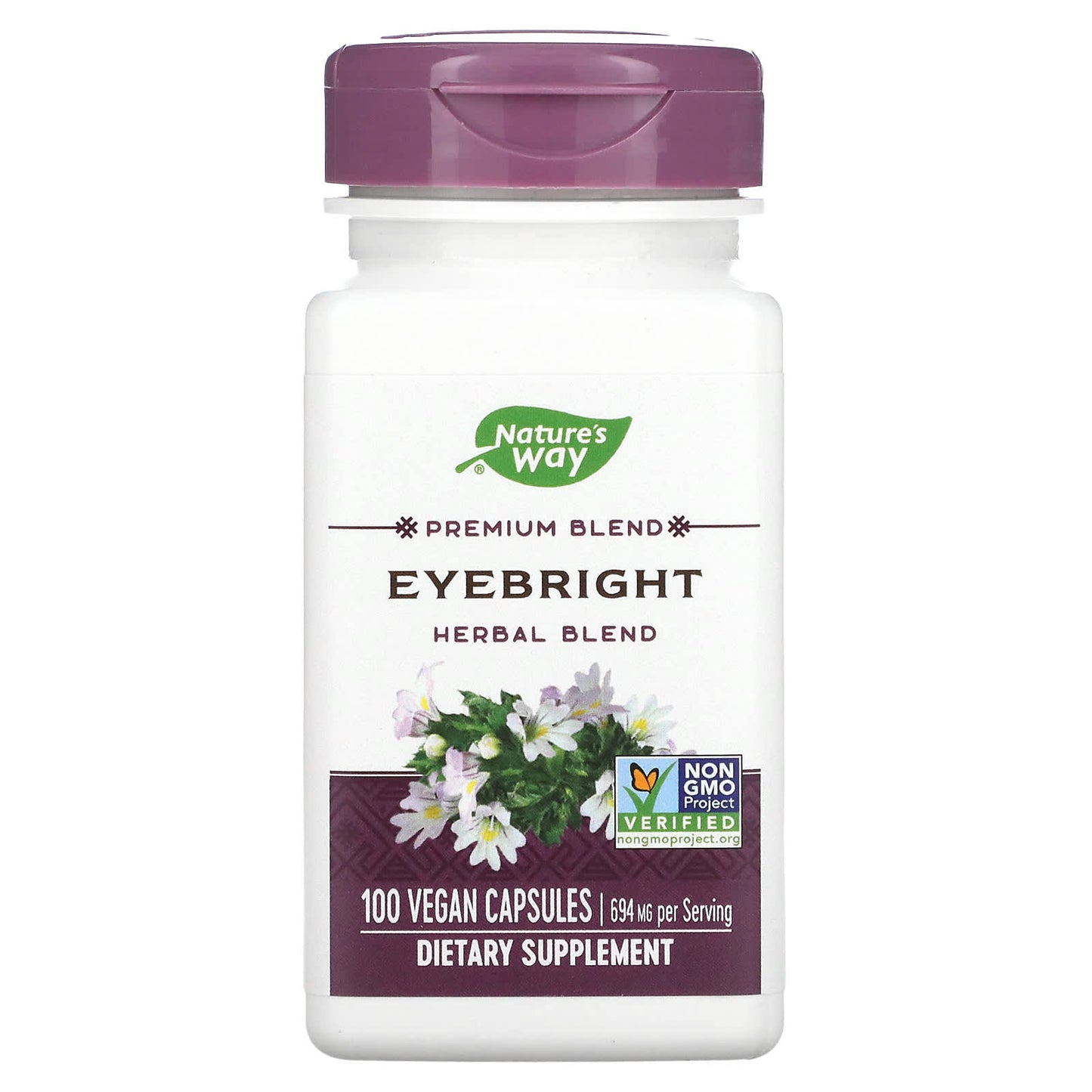 Nature’s Way, Herbal Eyebright, 100 Vegetarian Capsules UPC 033674003800 | Hilife Vitamins