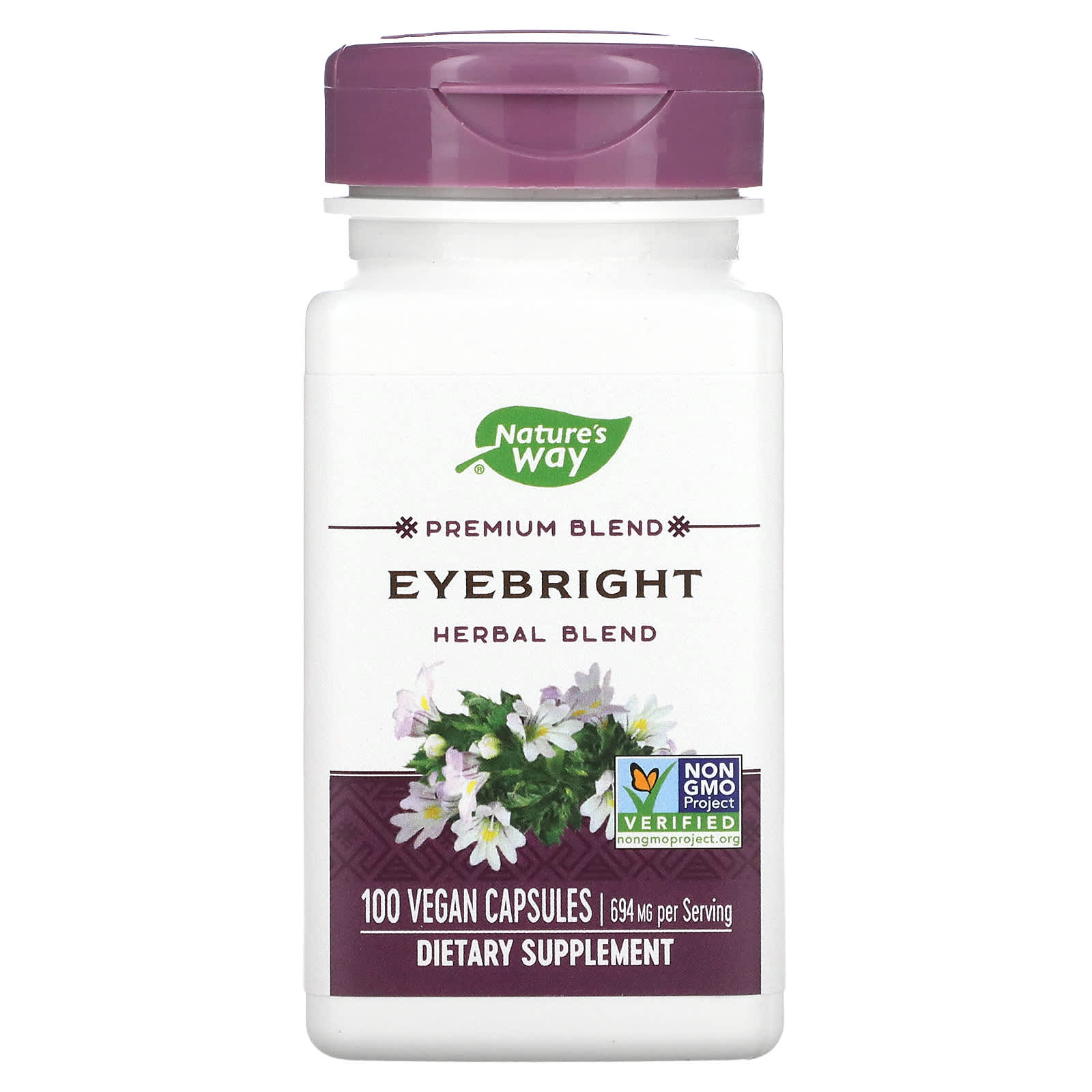 Nature’s Way, Herbal Eyebright, 100 Vegetarian Capsules UPC 033674003800 | Hilife Vitamins
