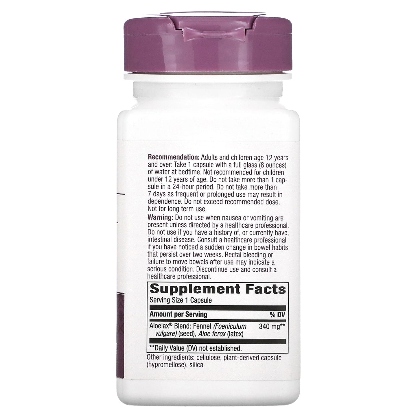 Nature’s Way, Aloelax, 100 Vegetarian Capsules UPC 033674009000 | Hilife Vitamins