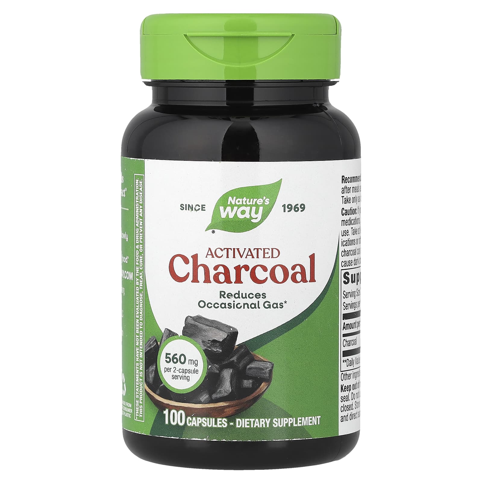 Nature’s Way, Activated Charcoal, 100 Capsules UPC 033674020708 | Hilife Vitamins