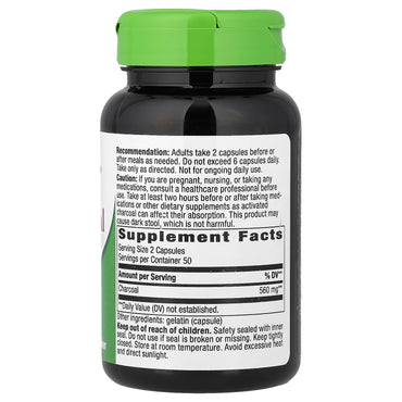 Nature’s Way, Activated Charcoal, 100 Capsules UPC 033674020708 | Hilife Vitamins