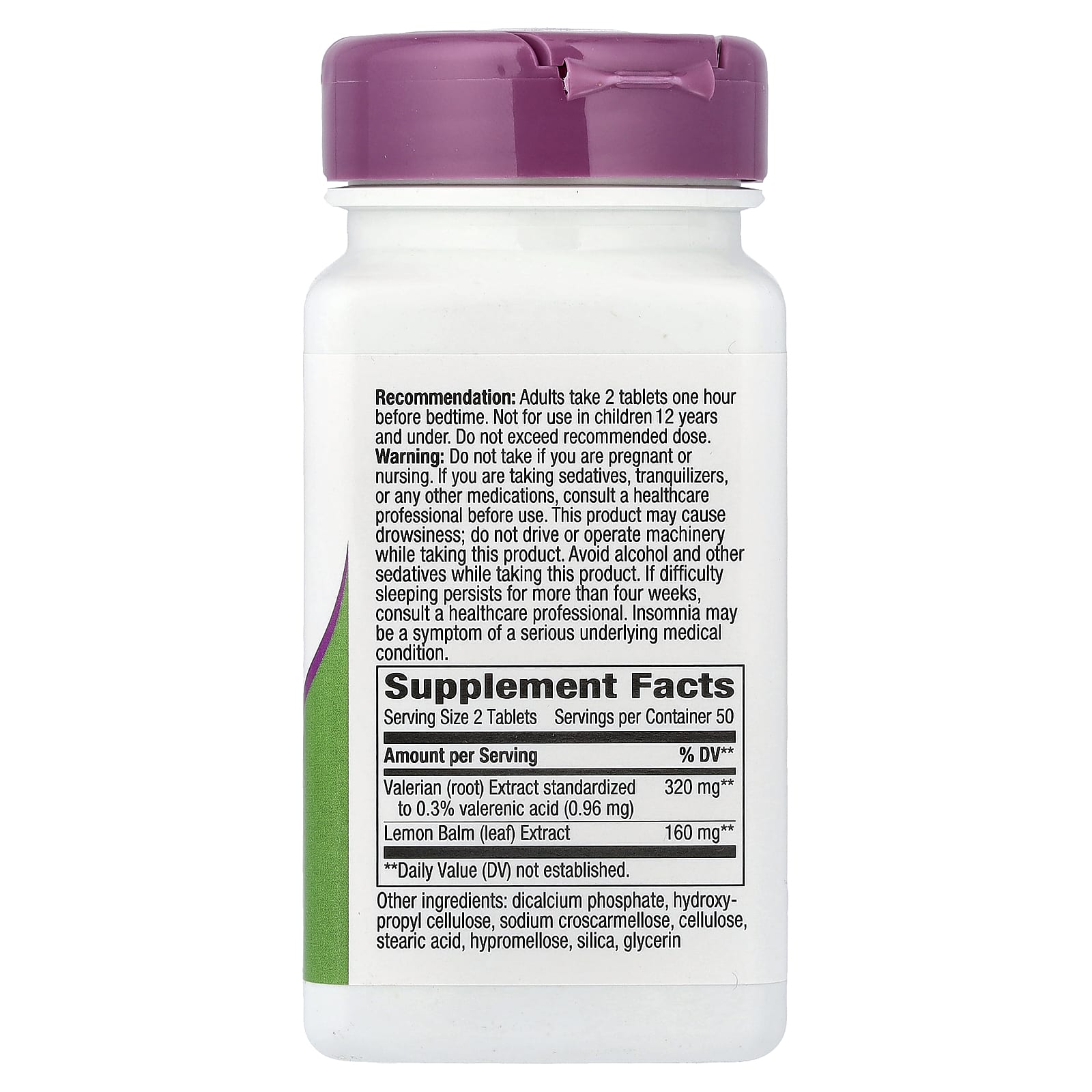 Nature’s Way, Valerian Nighttime, 100 Tablets UPC 033674066409 | Hilife Vitamins