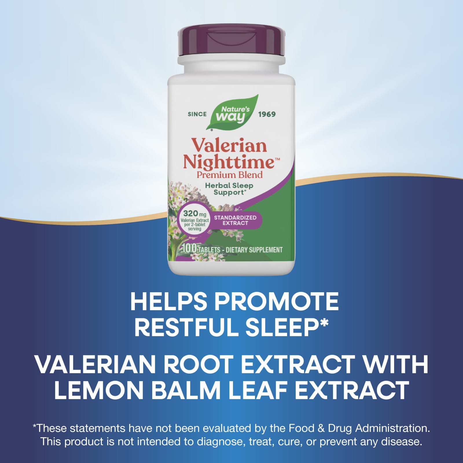 Nature’s Way, Valerian Nighttime, 100 Tablets UPC 033674066409 | Hilife Vitamins
