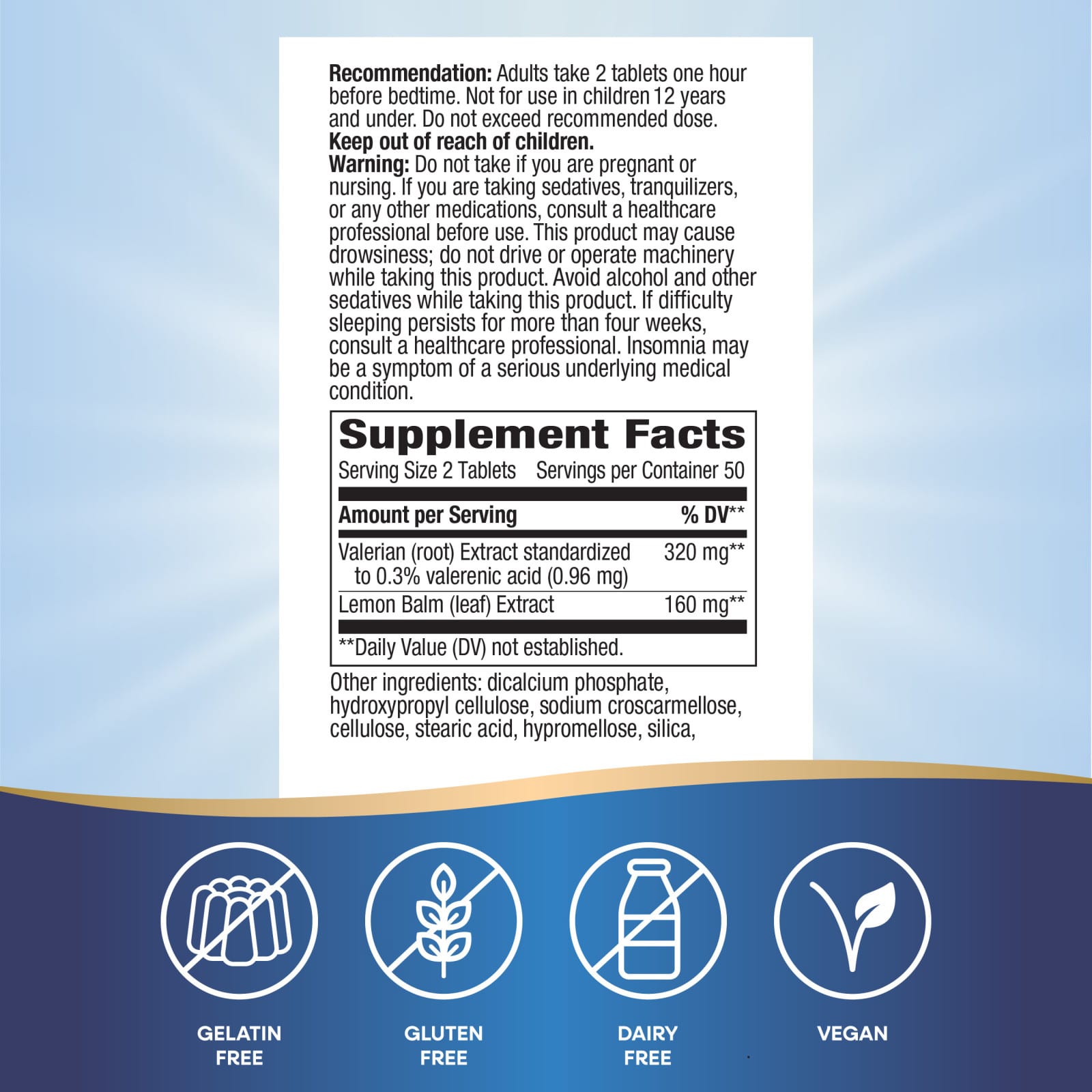 Nature’s Way, Valerian Nighttime, 100 Tablets UPC 033674066409 | Hilife Vitamins