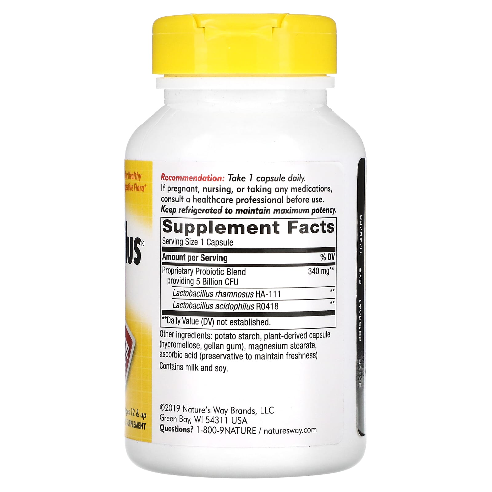 Nature’s Way, Primadophilus, 180 Vegetarian Capsules UPC 033674068502 | Hilife Vitamins
