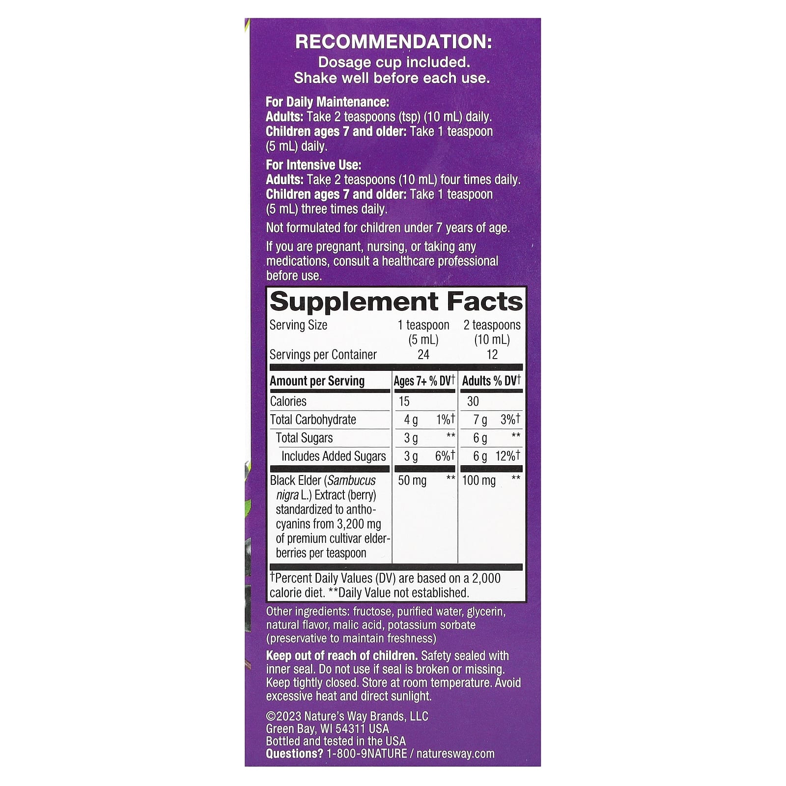 Nature’s Way, Sambucus Regular Syrup, 4 Oz UPC 033674069707 | Hilife Vitamins