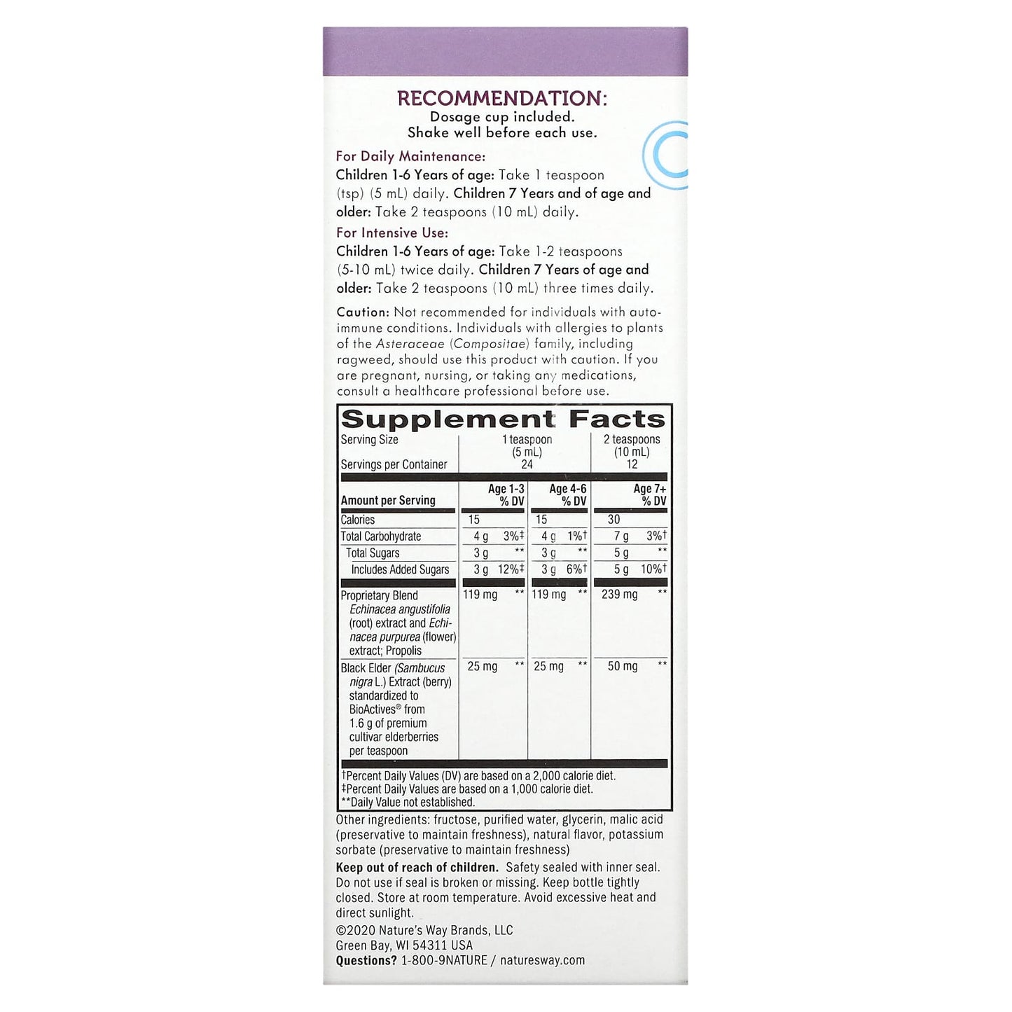 Nature’s Way, Sambucus For Kids, 4 Oz UPC 033674069738 | Hilife Vitamins