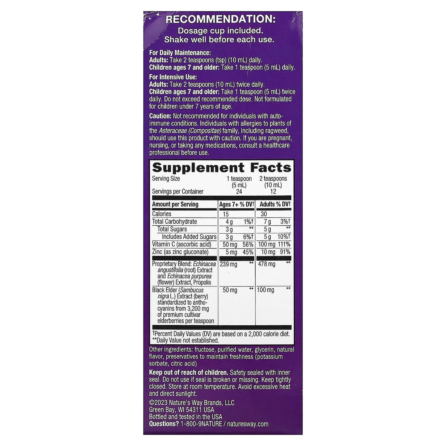 Nature’s Way, Sambucus Immune Syrup, 4 Oz UPC 033674069745 | Hilife Vitamins