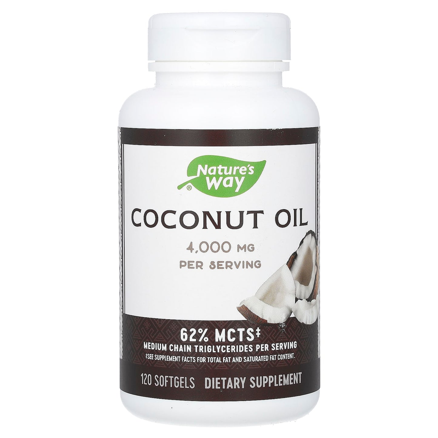 Nature’s Way, Coconut Oil, 120 Softgels UPC 033674100097 | Hilife Vitamins