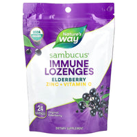 Nature’s Way, Zinc Lozenge Sambucus Organic, 24 Lozenges UPC 033674102206 | Hilife Vitamins