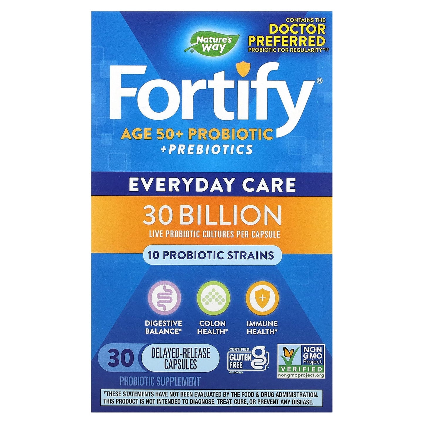 Nature’s Way, Primadophilus® Fortify™ Age50+ Probiotic 30 Billion, 30 Vegetarian Capsules UPC 033674102930 | Hilife Vitamins