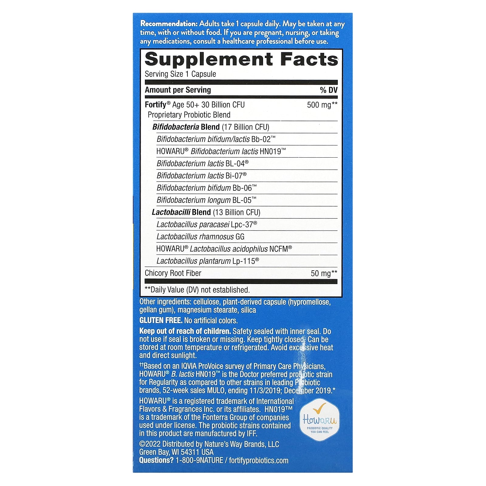 Nature’s Way, Primadophilus® Fortify™ Age50+ Probiotic 30 Billion, 30 Vegetarian Capsules UPC 033674102930 | Hilife Vitamins