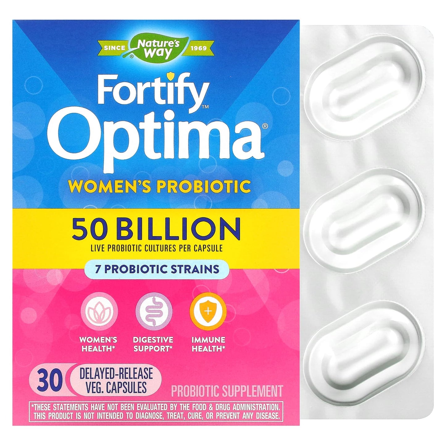 Nature’s Way, Primadophilus Optima Women's 50B Shelf Stable, 30 Vegetarian Capsules UPC 033674103364 | Hilife Vitamins