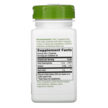 Nature’s Way, Beet Root European 500 mg, 100 Vegetarian Capsules UPC 033674104002 | Hilife Vitamins