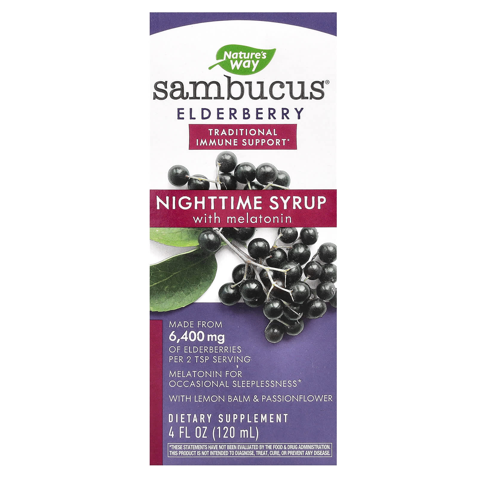 Nature’s Way, Sambucus Night Time, 4 Oz liquid UPC 033674105320 | HiLife Vitamins