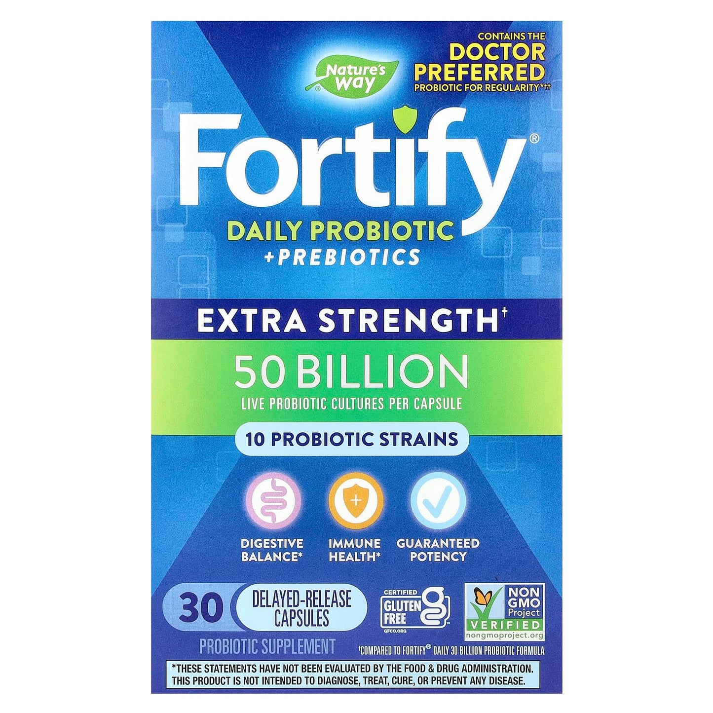 Nature’s Way, Primadophilus Fortify Daily 50 Billion Probiotic, 30 Vegetarian Capsules UPC 033674106730 | Hilife Vitamins