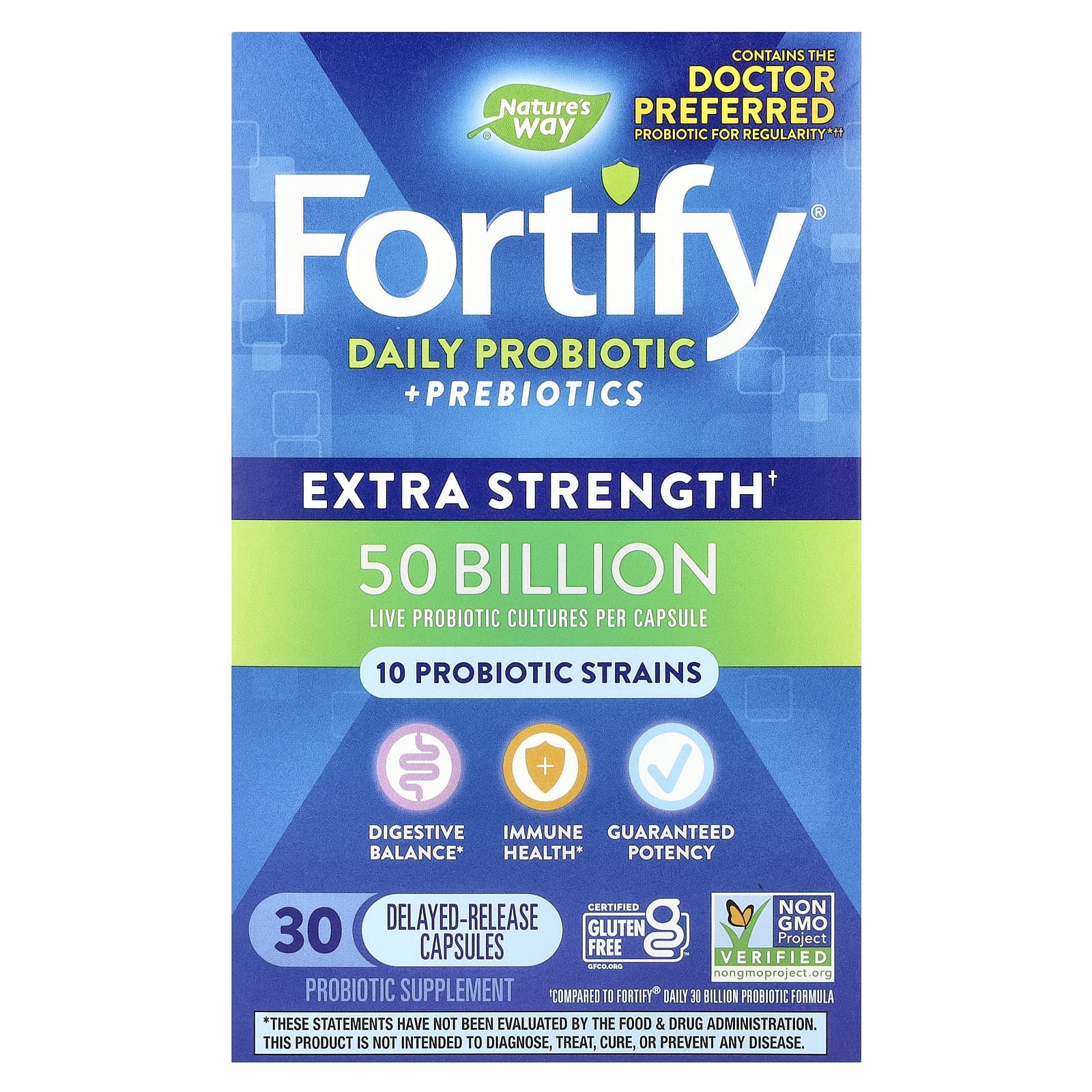 Nature’s Way, Primadophilus Fortify Daily 50 Billion Probiotic, 30 Vegetarian Capsules UPC 033674106730 | Hilife Vitamins