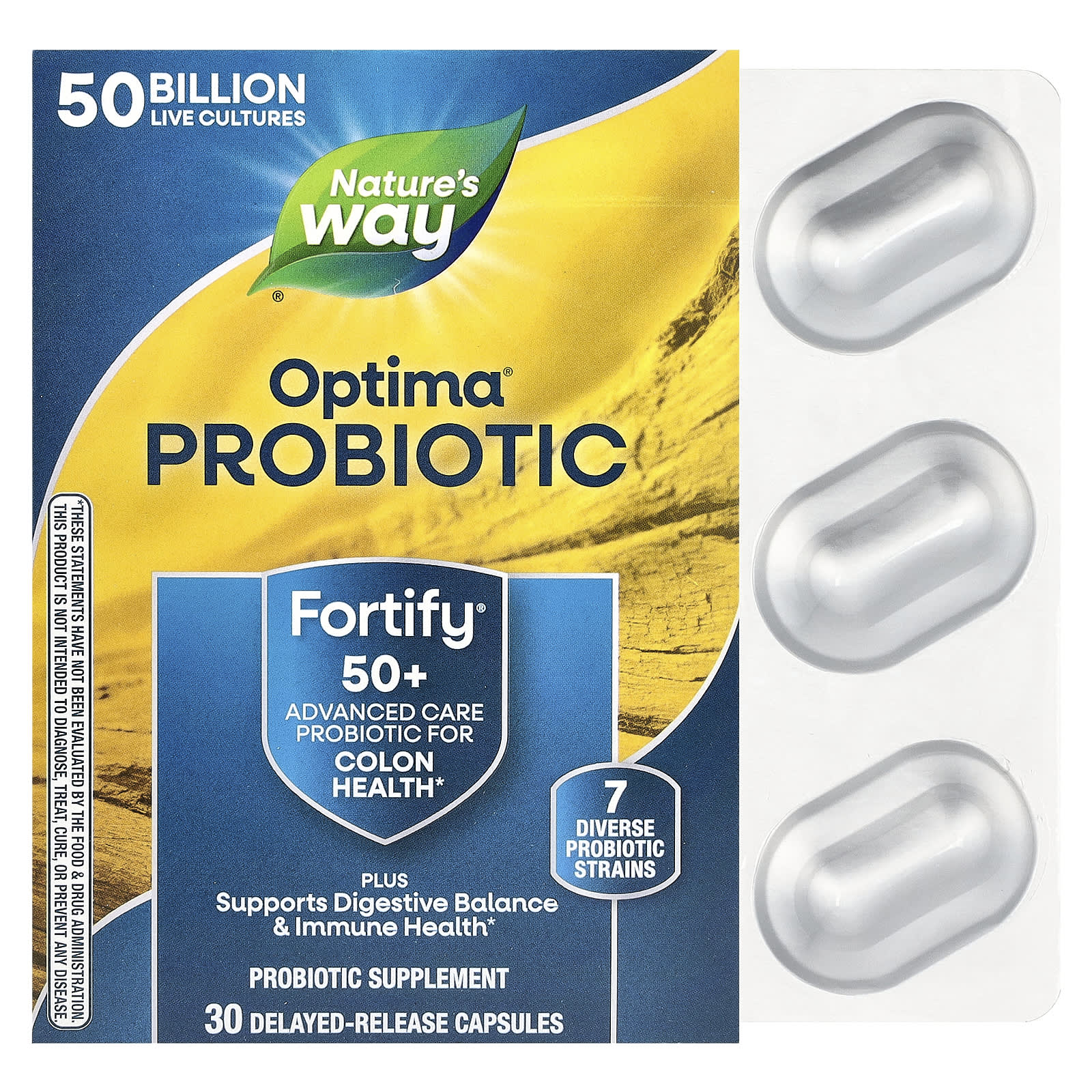Nature’s Way, Primadophilus Optima Adult 50+, 30 Vegetarian Capsules UPC 033674107621 | Hilife Vitamins