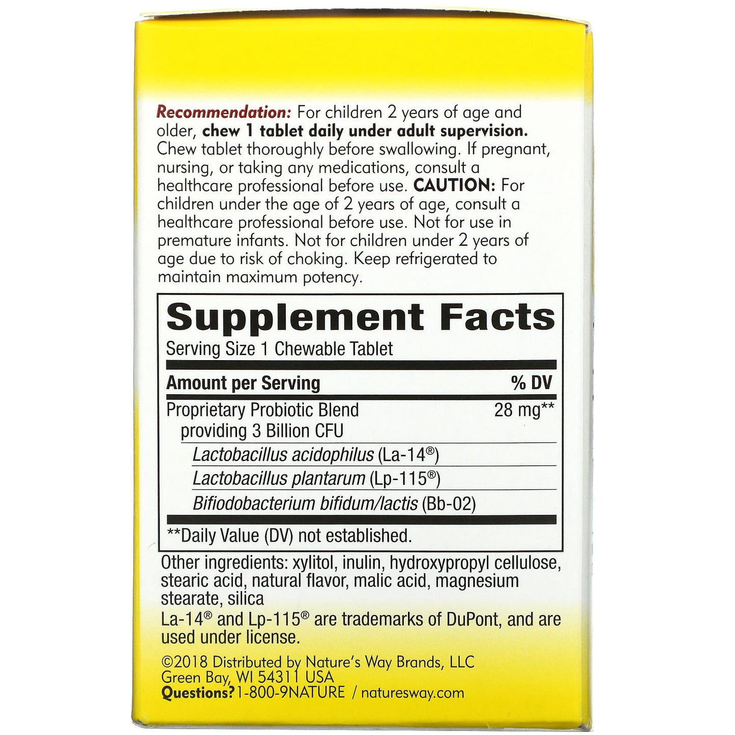 Nature’s Way, Primadophilus for Kids Cherry Flavored 3 Billion CFU, 60 Tablets UPC 033674110355 | Hilife Vitamins