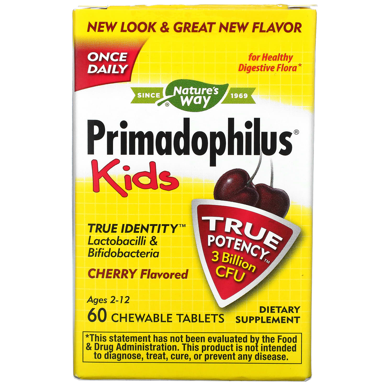 Nature’s Way, Primadophilus for Kids Cherry Flavored 3 Billion CFU, 60 Tablets UPC 033674110355 | Hilife Vitamins