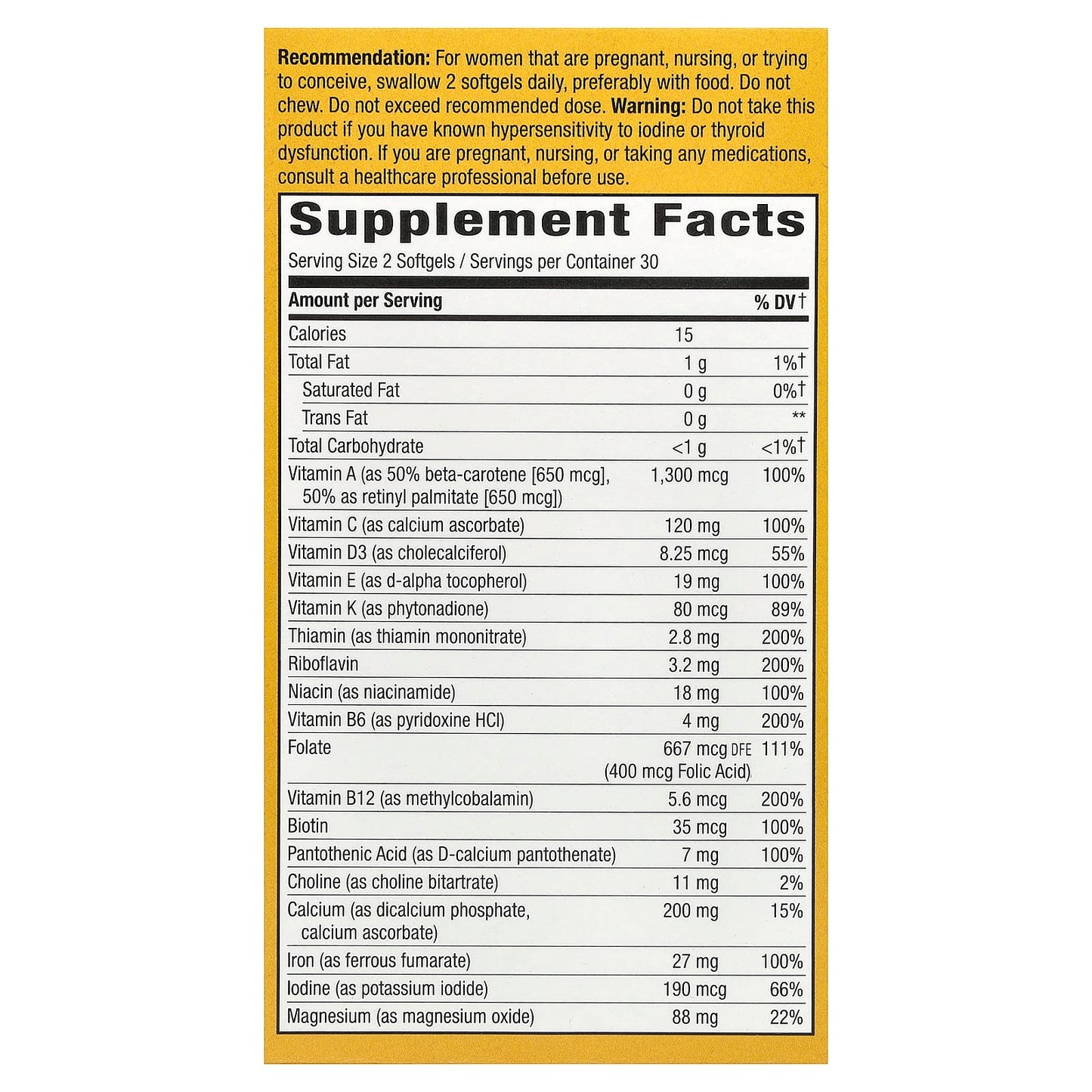 Nature’s Way, Alive! Prenatal Multi-Vitamin, 60 Vegetarian Softgels UPC 033674112090 | Hilife Vitamins