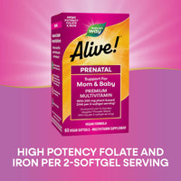 Nature’s Way, Alive! Prenatal Multi-Vitamin, 60 Vegetarian Softgels UPC 033674112090 | Hilife Vitamins