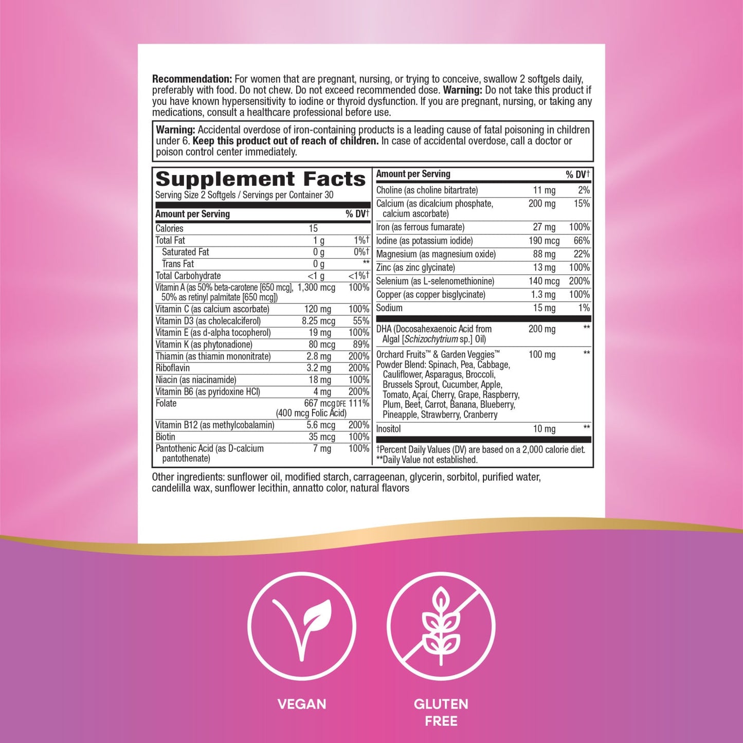 Nature’s Way, Alive! Prenatal Multi-Vitamin, 60 Vegetarian Softgels UPC 033674112090 | Hilife Vitamins