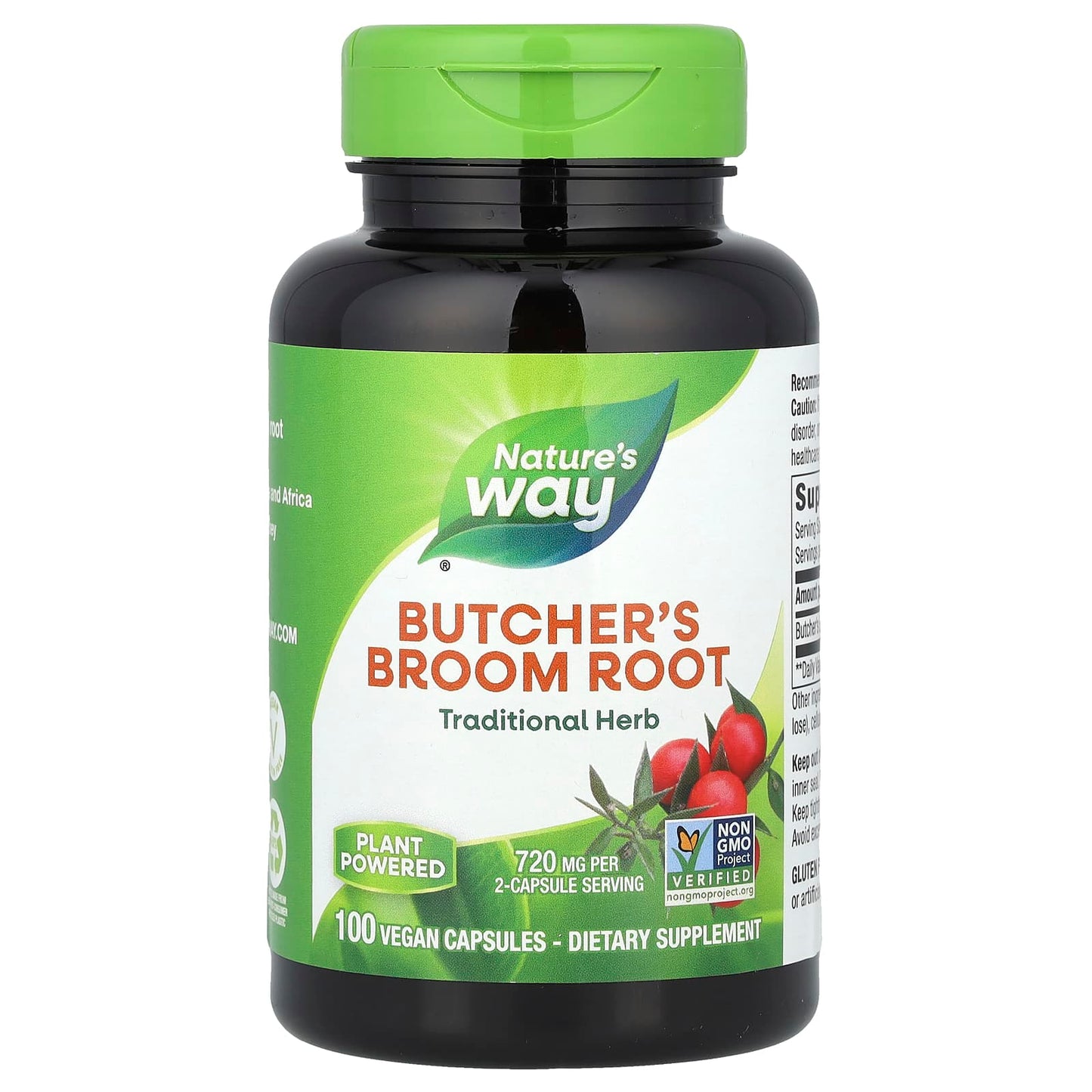 Nature’s Way, Butcher's Broom, 100 Vegetarian Capsules - 033674112502 | Hilife Vitamins
