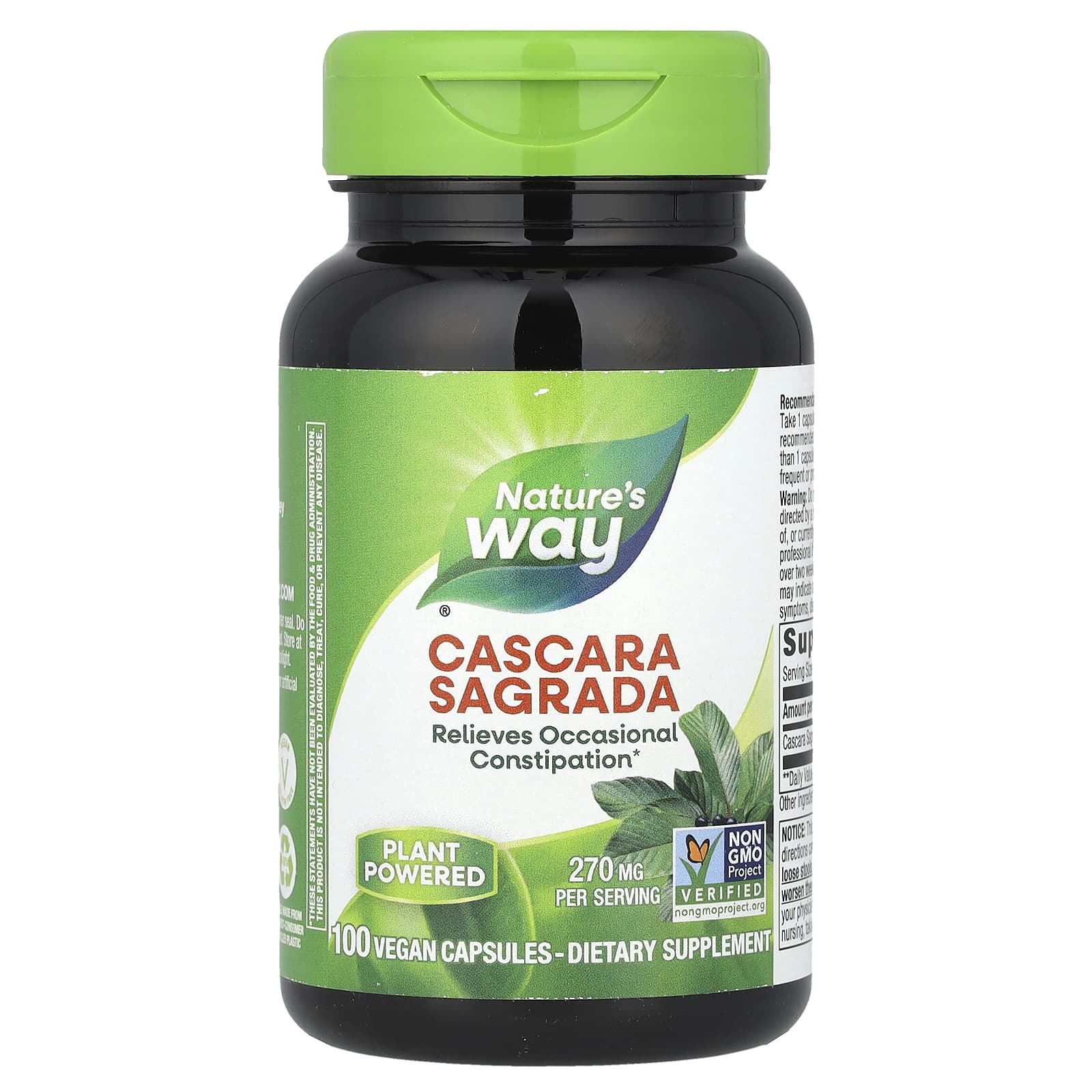 Nature’s Way, Cascara Sagrada, 100 Vegetarian Capsules UPC 033674113004 | Hilife Vitamins
