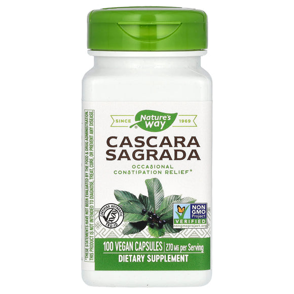 Nature’s Way, Cascara Sagrada, 100 Vegetarian Capsules - 033674113004 | Hilife Vitamins