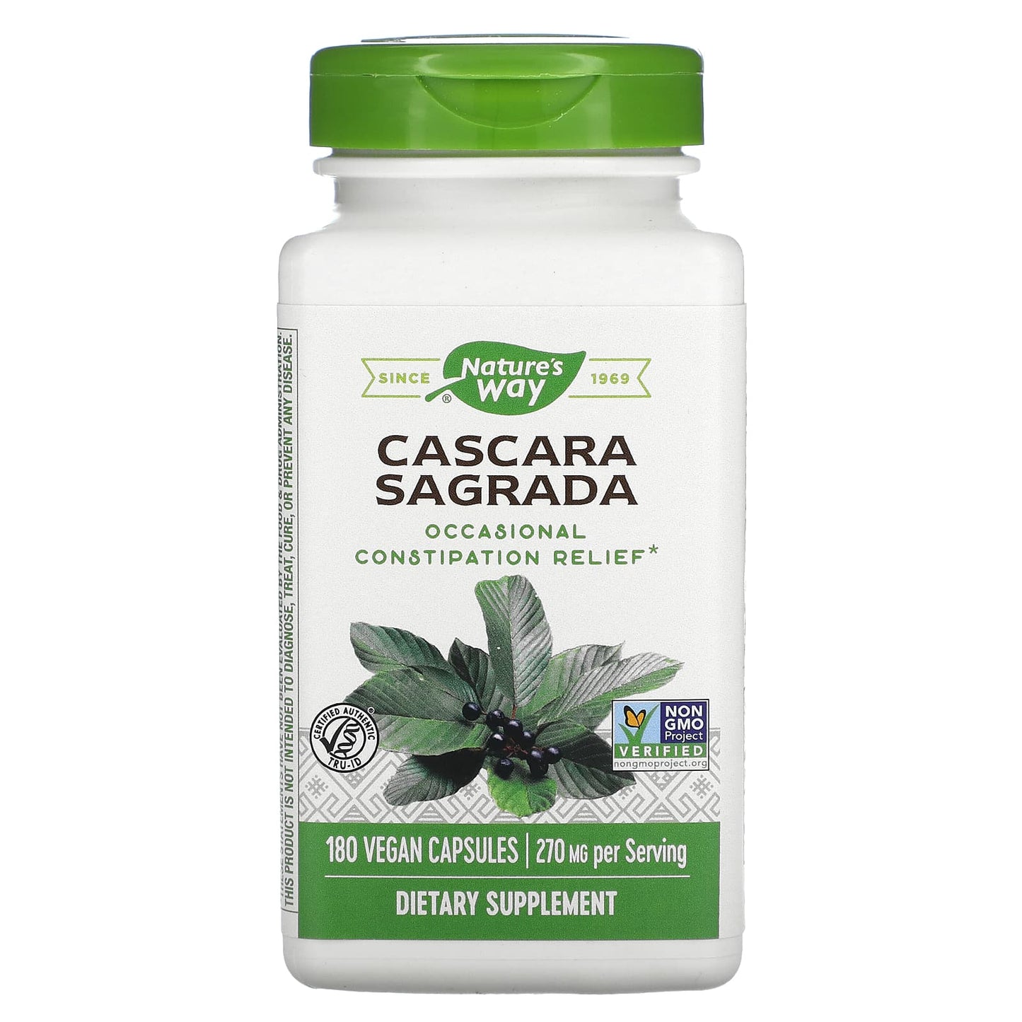 Nature’s Way, Cascara Sagrada, 180 Vegetarian Capsules UPC 033674113080 | Hilife Vitamins