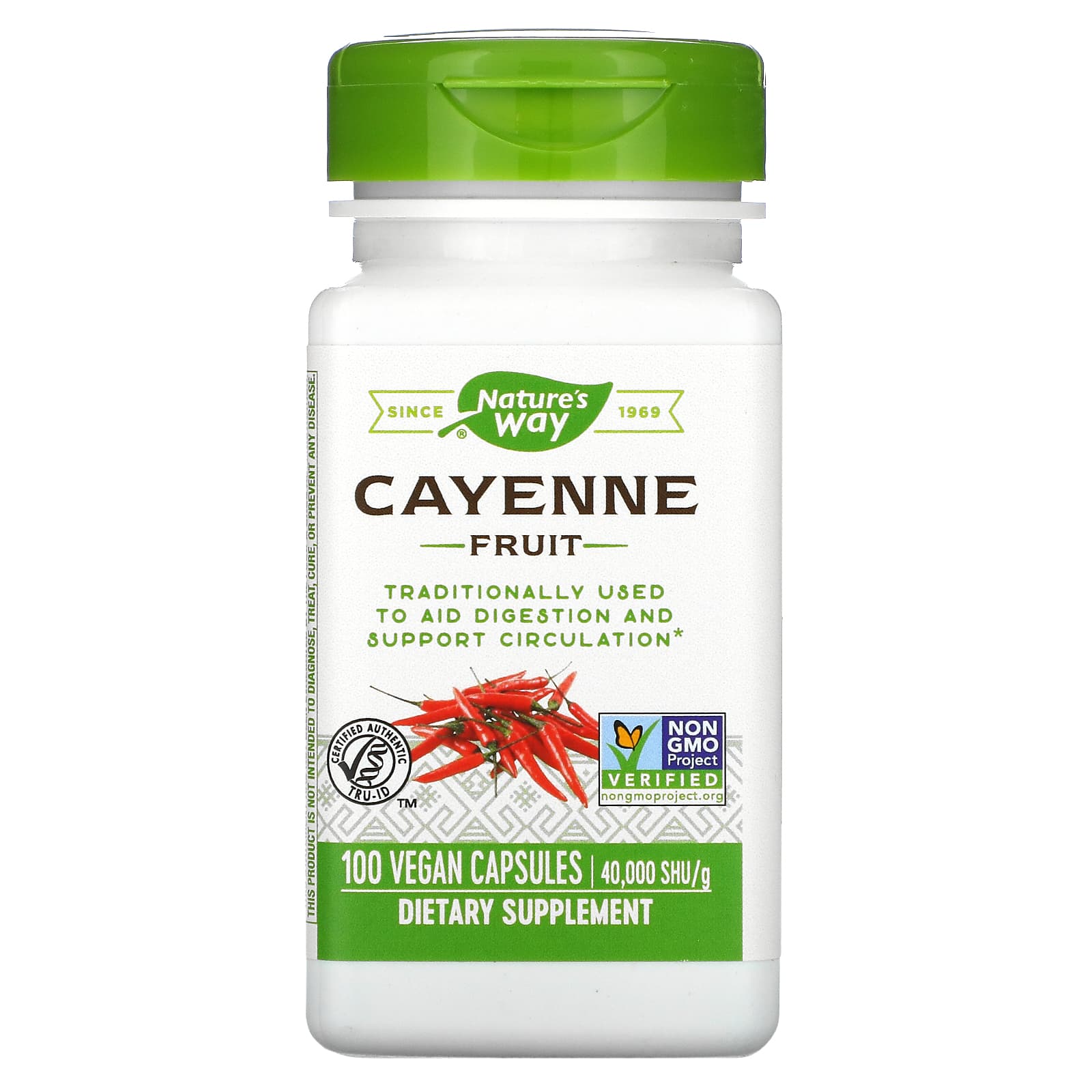 Nature’s Way, Cayenne Fruit, 40,000 SHU/g, 100 Capsules UPC 033674115008 | Hilife Vitamins