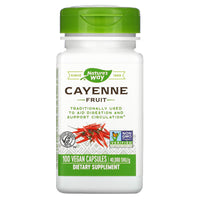 Nature’s Way, Cayenne Fruit, 40,000 SHU/g, 100 Capsules UPC 033674115008 | Hilife Vitamins