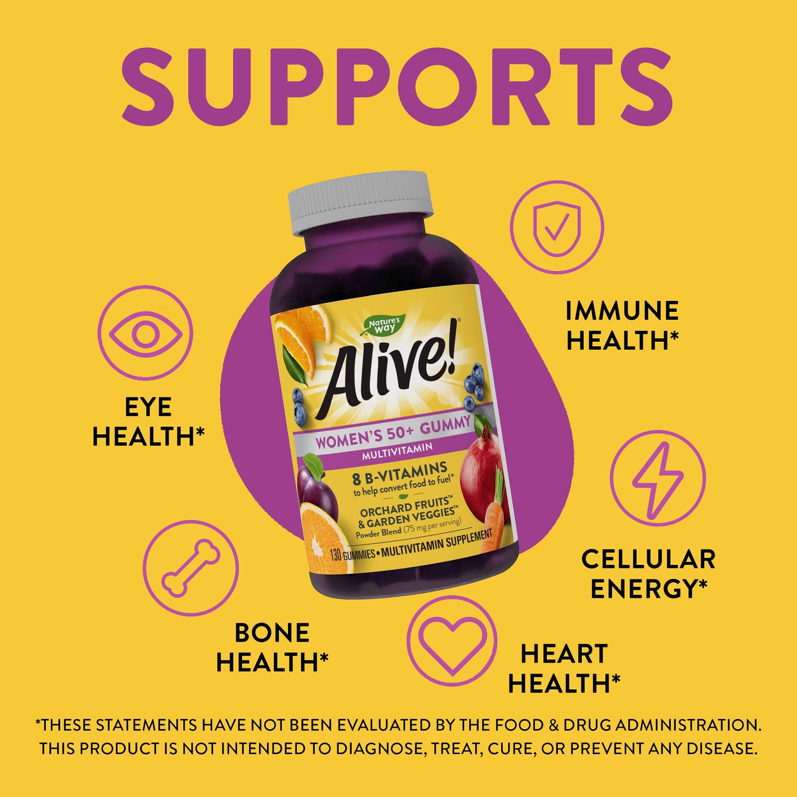 Nature’s Way, Alive! Women's 50+, 130 Gummies UPC 033674115374 | Hilife Vitamins