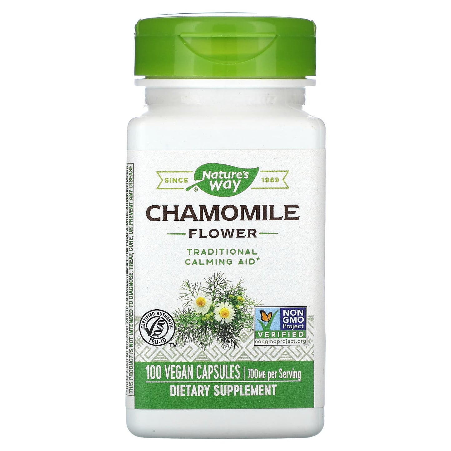 Nature’s Way, Chamomile Flowers, 100 Vegetarian Capsules UPC 033674116005 | Hilife Vitamins