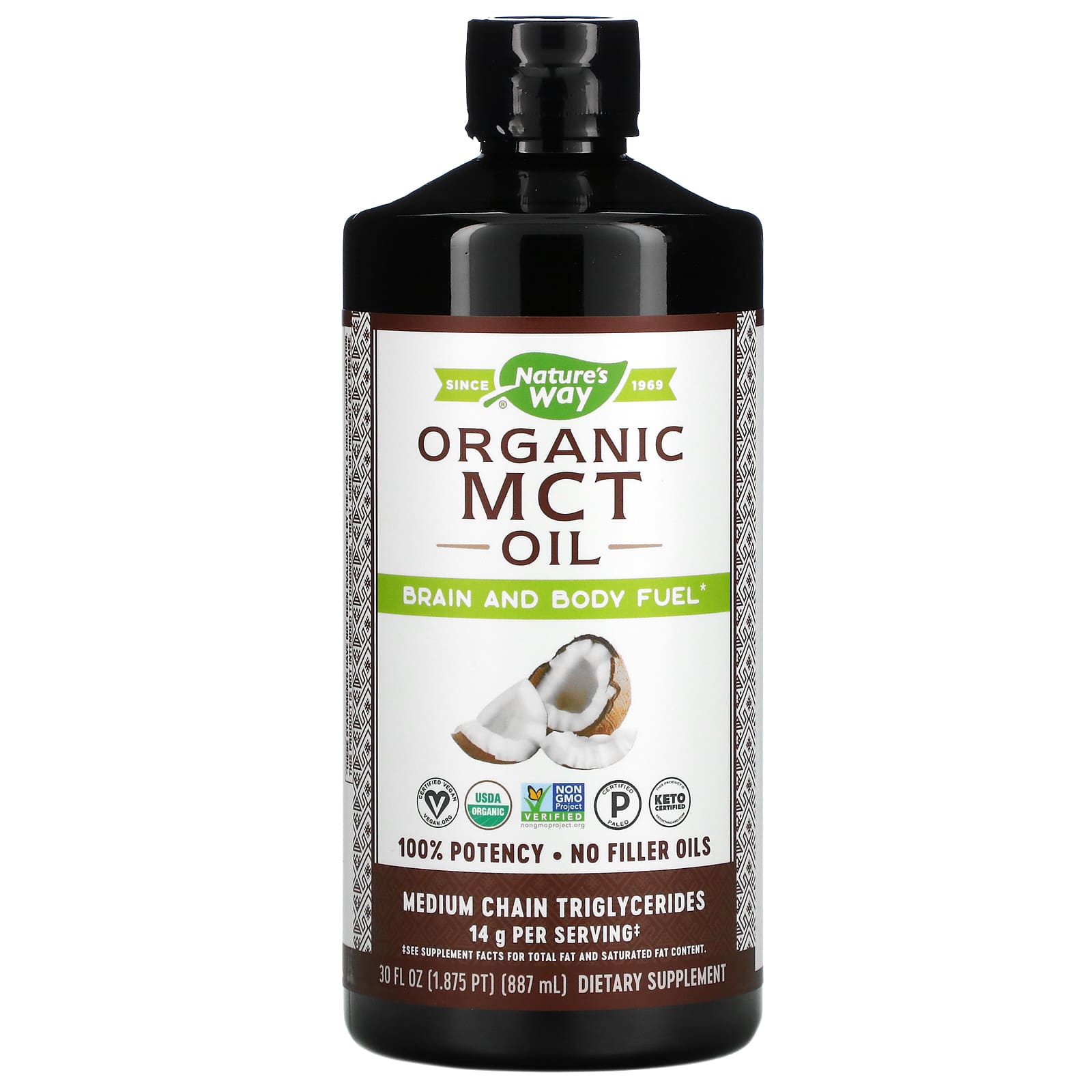 Nature’s Way, MCT Oil From Coconut 100% Potency, 30 Oz Liquid UPC 033674117729 | Hilife Vitamins
